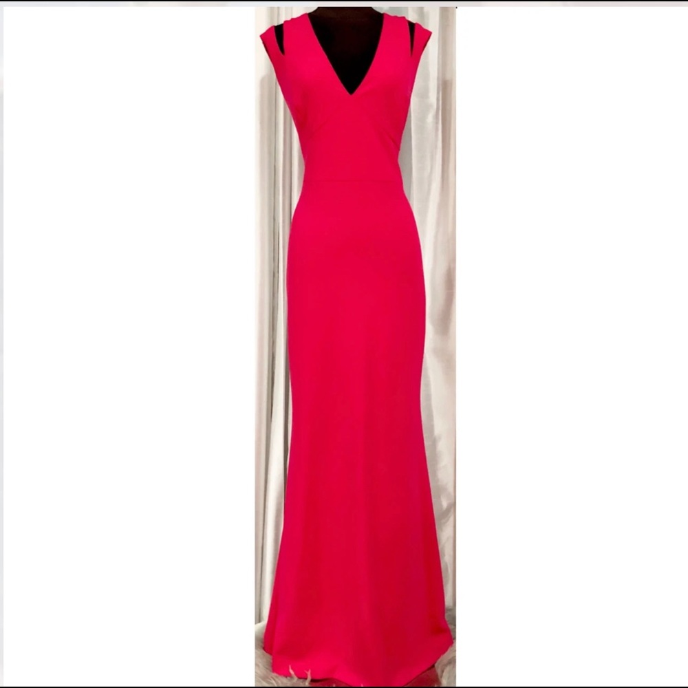 Calvin Klein Cut-Out Shoulder Evening Gown
